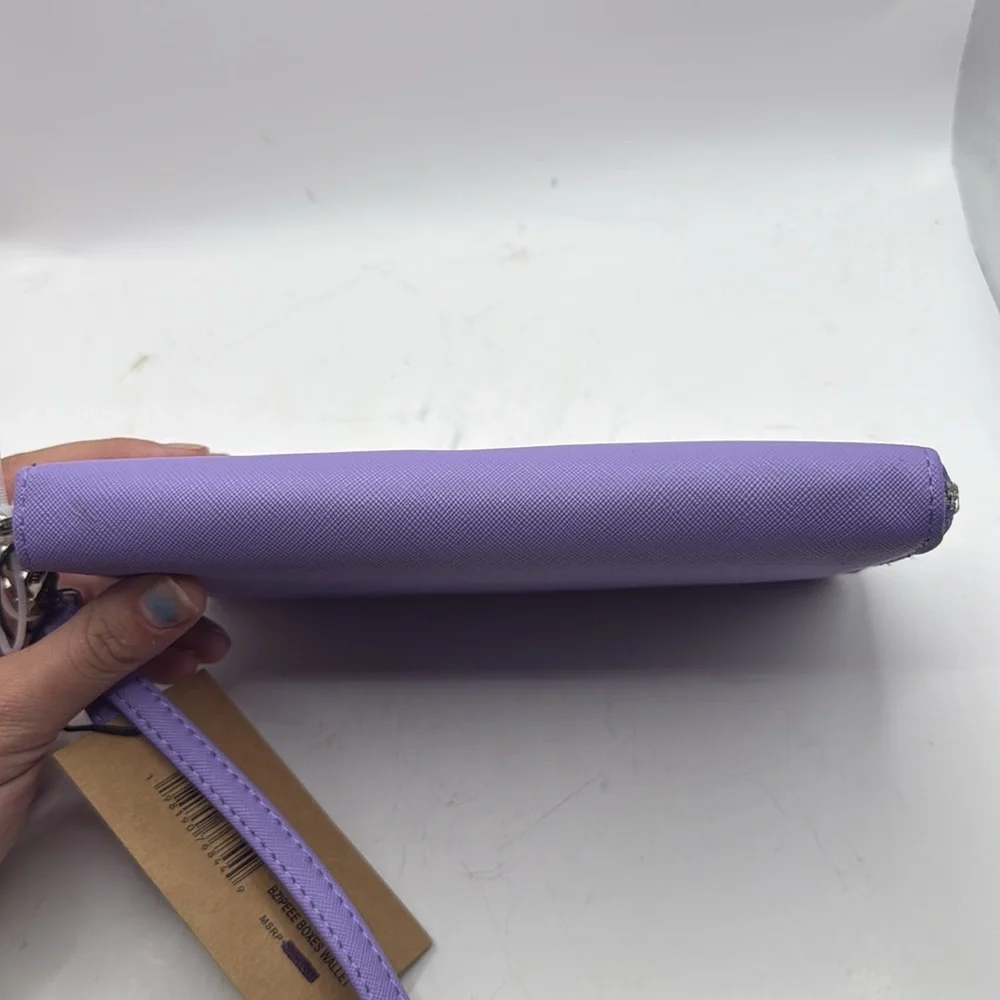 NWT Steve Madden Purple Wristlet Bzipeee Boxed Wallet Clutch Zip Around ID Card - Picture 3 of 16